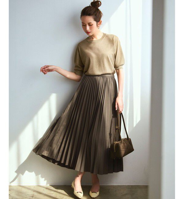 23区「【洗える】オータムメタリック ラメ ニットT」|ニット・セーター|