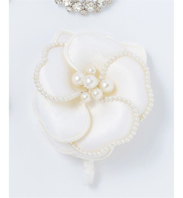 23区「【VERY掲載】パールトリミング コサージュ」|ブローチ・コサージュ|アイボリー系