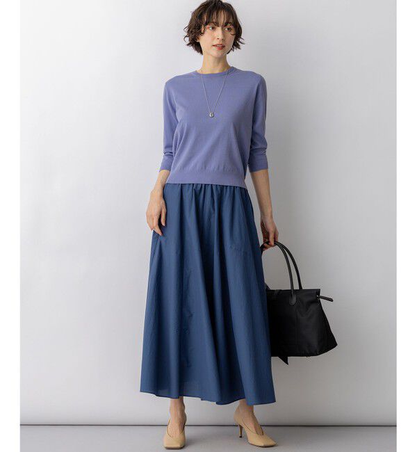 23区「プレミアムビオコットン クルーネック ニット」|ニット・セーター|