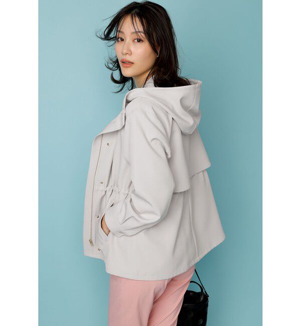 ANY SIS「【撥水・UVカット・洗える】フーデットハーフ コート」|ミリタリー・モッズコート|