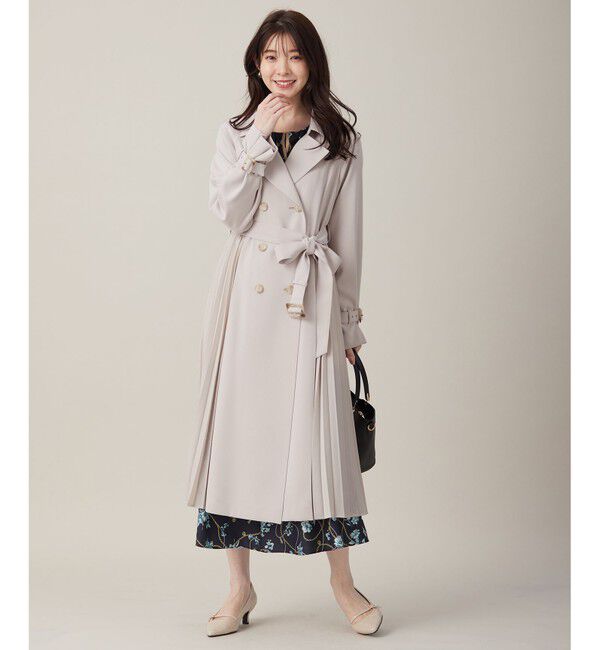 any SiS「【UVカット・花粉ガード】プリーツデザイントレンチ コート」|トレンチコート|