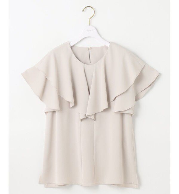 ANY SIS「【接触冷感・吸水速乾・UVカット】サラキレイ フリル ブラウス」|シャツ・ブラウス|アイボリー