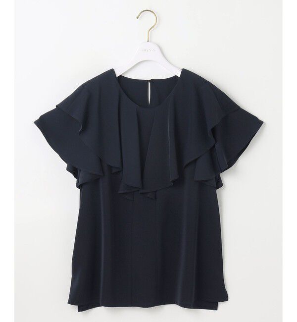 ANY SIS「【接触冷感・吸水速乾・UVカット】サラキレイ フリル ブラウス」|シャツ・ブラウス|