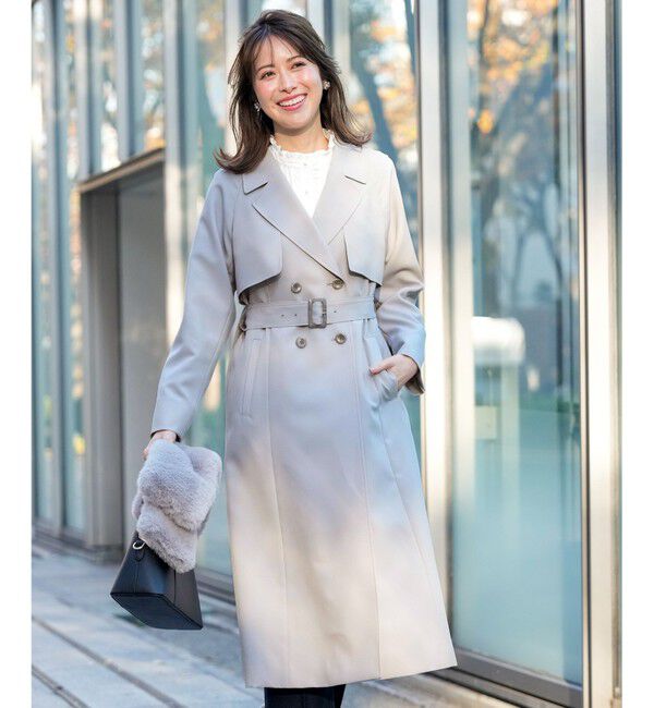 ANY SIS「エレガントロング トレンチ コート」|トレンチコート|ライトグレー