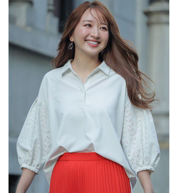 ANY SIS「レースパフスリーブ シャツ」|シャツ・ブラウス|オフ