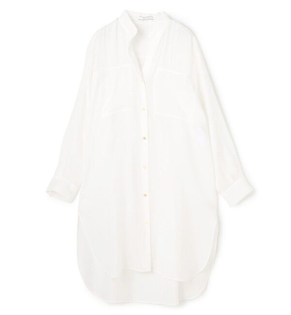 BEIGE,「PAULINE / リネンヴィスコースオーバーサイズロングシャツ」|シャツ・ブラウス|