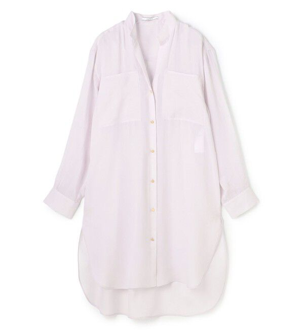 BEIGE,「PAULINE / リネンヴィスコースオーバーサイズロングシャツ」|シャツ・ブラウス|