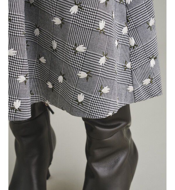 GRACE CONTINENTAL「チェックフラワータックスカート」|スカート|