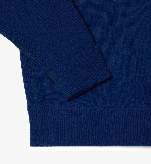 LACOSTE「ガーター編みVネックカーディガン」|カーディガン|