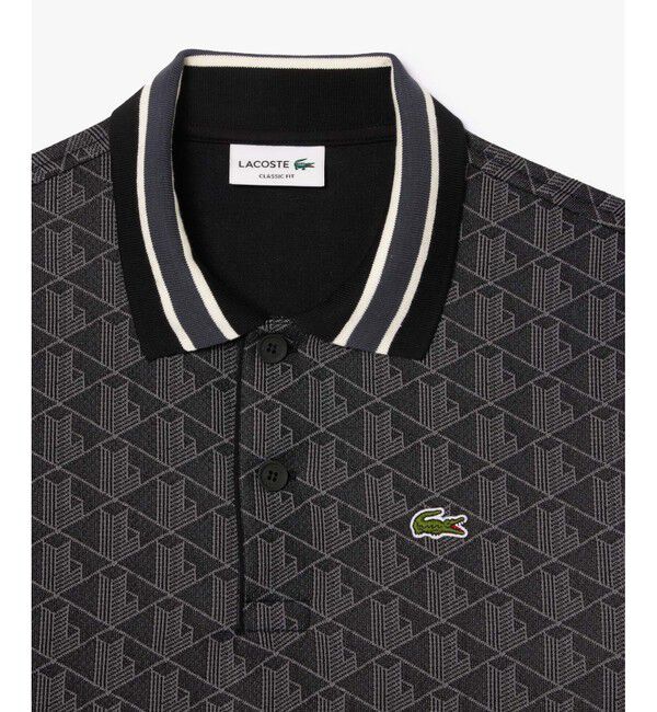 LACOSTE「モノグラムジャカード半袖ポロシャツ」|ポロシャツ|