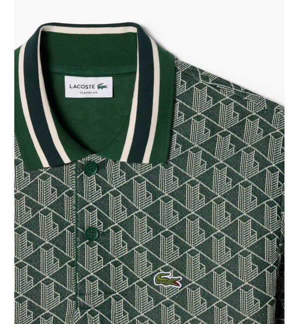 LACOSTE「モノグラムジャカード半袖ポロシャツ」|ポロシャツ|