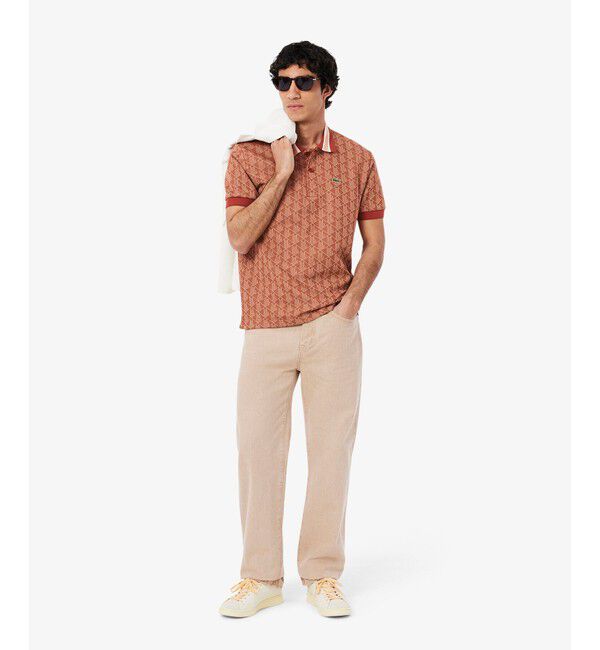 LACOSTE「モノグラムジャカード半袖ポロシャツ」|ポロシャツ|