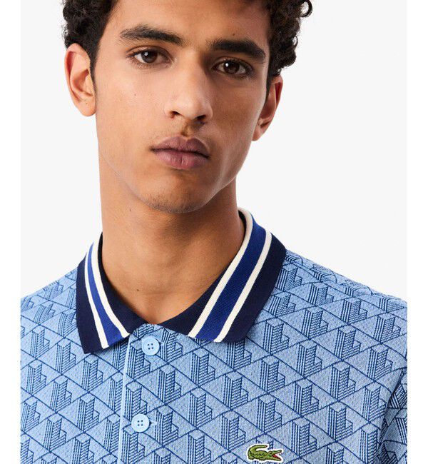 LACOSTE「モノグラムジャカード半袖ポロシャツ」|ポロシャツ|