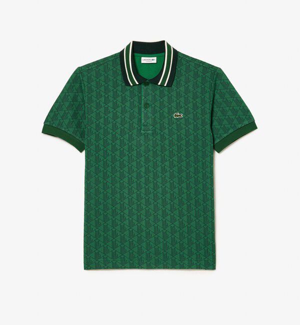 LACOSTE「モノグラムジャカード半袖ポロシャツ」|ポロシャツ|