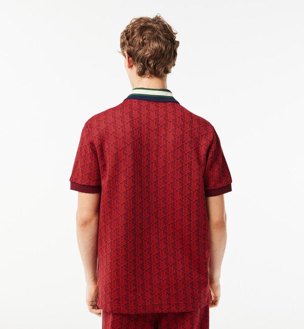 LACOSTE「モノグラムジャカード半袖ポロシャツ」|ポロシャツ|