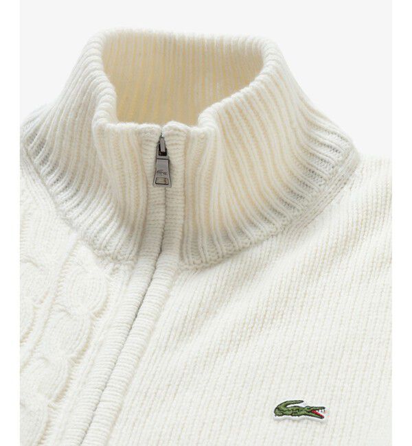 LACOSTE「クレイジーニッティングハイネックジップカーディガン / ダブルジップ ドライバーズニット」|カーディガン|