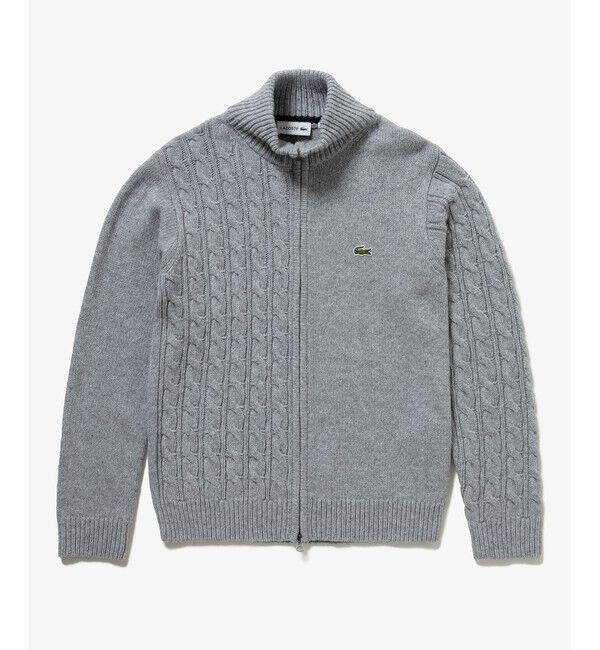 LACOSTE「クレイジーニッティングハイネックジップカーディガン / ダブルジップ ドライバーズニット」|カーディガン|