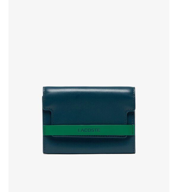 LACOSTE「レザーカードケース」|名刺入れ・カードケース|グリーン