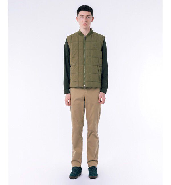 LACOSTE「撥水 防風 2WAY 袖 着脱可 キルティング ナイロンダウンジャケット / キルティングベスト」|ブルゾン・スタジャン|