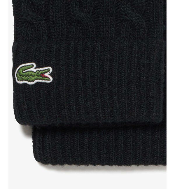 LACOSTE「ケーブルニットグローブ」|手袋|