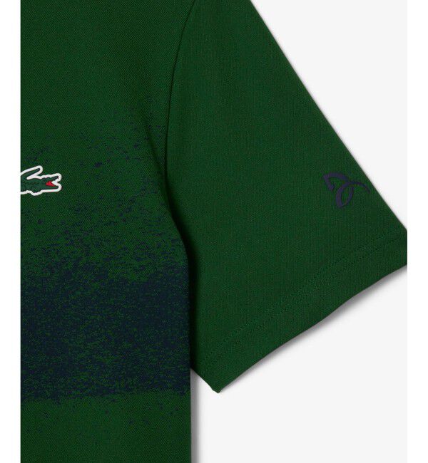 LACOSTE「UPF50 UVカット『ジョコビッチ』コートラインウルトラドライ鹿の子地Tシャツ」|Tシャツ・カットソー|