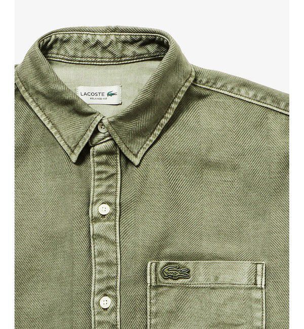 LACOSTE「ウォッシュドヘリンボーンネルシャツ」|シャツ・ブラウス|