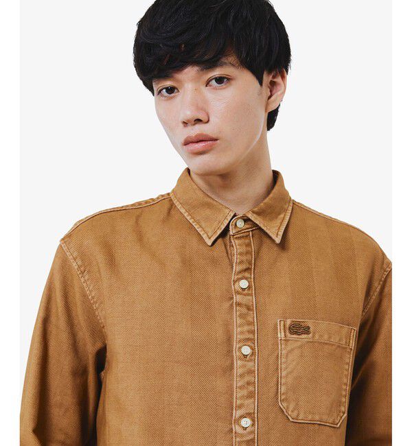 LACOSTE「ウォッシュドヘリンボーンネルシャツ」|シャツ・ブラウス|