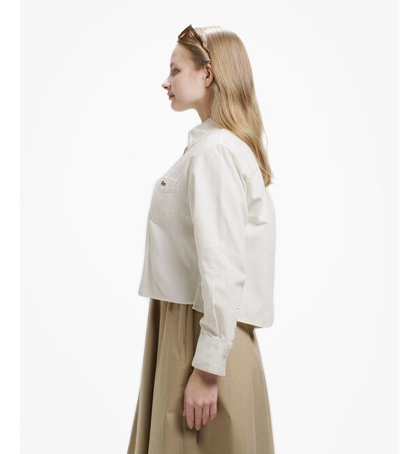 LACOSTE「デニムクロップドシャツ」|シャツ・ブラウス|