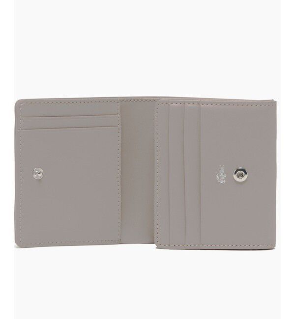 LACOSTE「シルバーブローチ2つ折りレザーミニウォレット」|財布|