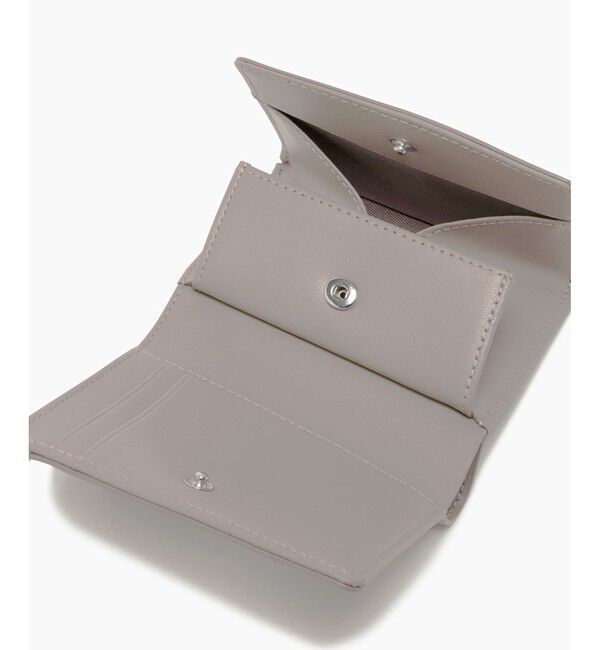 LACOSTE「シルバーブローチ2つ折りレザーミニウォレット」|財布|