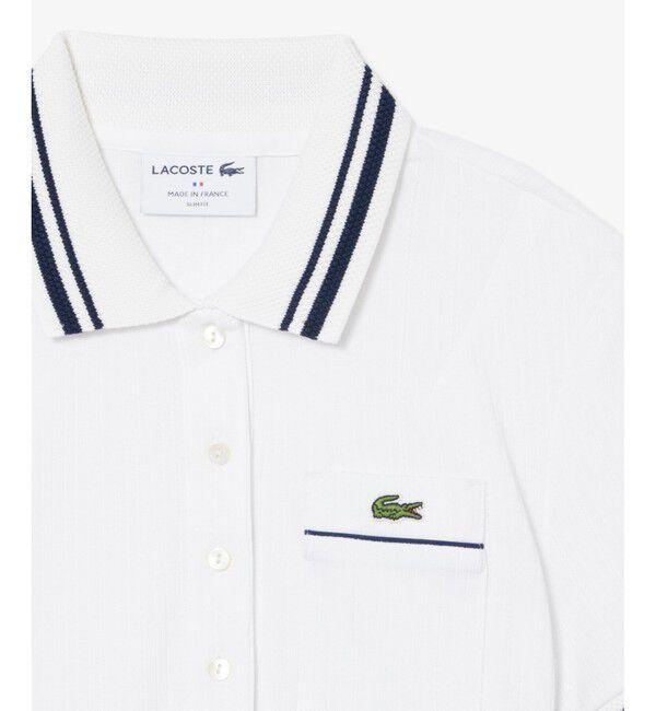 LACOSTE「フランスメイド ナローリブニットポロシャツ」|ポロシャツ|