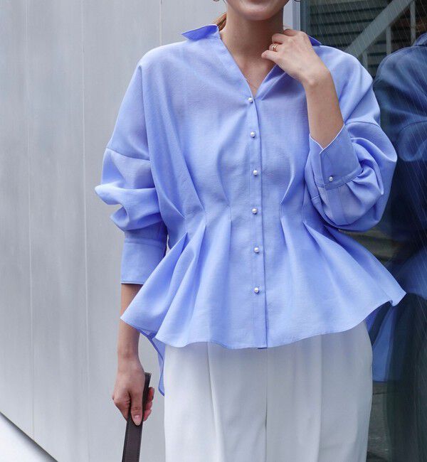 NOLLEY'S「ウォッシャブルパール釦スキッパータックブラウス」|シャツ・ブラウス|