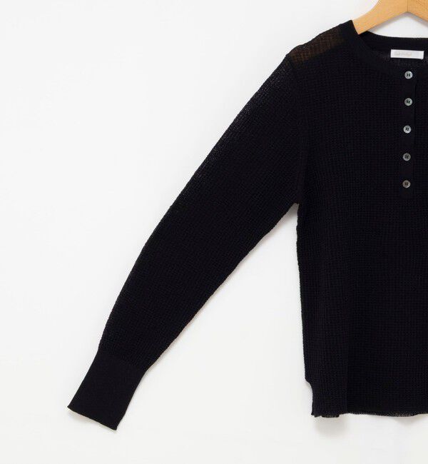 NOLLEY'S「《手洗い可能》ギマポリコットンワッフルヘンリーネックプルオーバー」|ニット・セーター|
