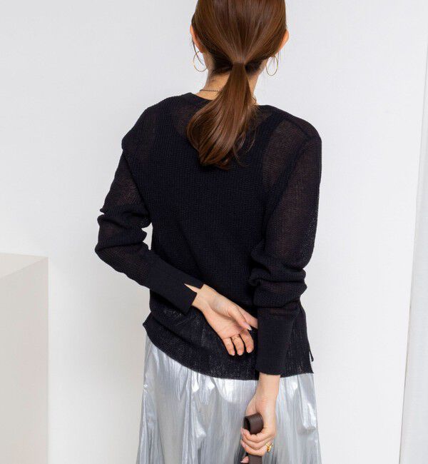 NOLLEY'S「《手洗い可能》ギマポリコットンワッフルヘンリーネックプルオーバー」|ニット・セーター|