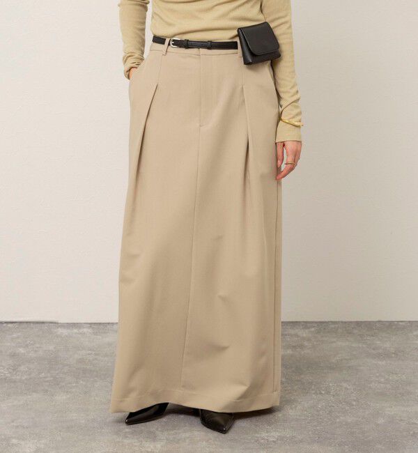 MAQWEL「【MAQWEL/マクウェル】タックロングスカート」|タイト|
