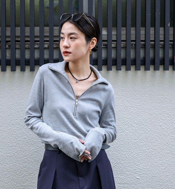 MAQWEL「【MAQWEL/マクウェル】COTTON RIBハーフジッププルオーバー」|Tシャツ・カットソー|