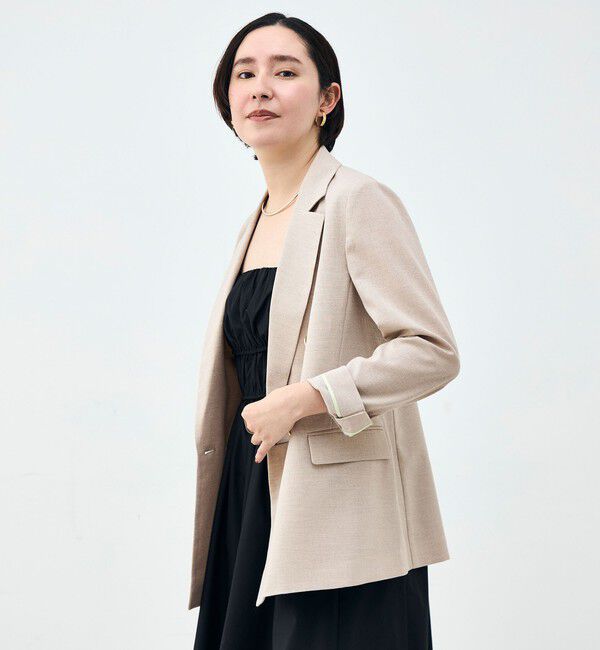 NOLLEY'S「ウォッシャブル麻調スラブWジャケット」|テーラードジャケット|