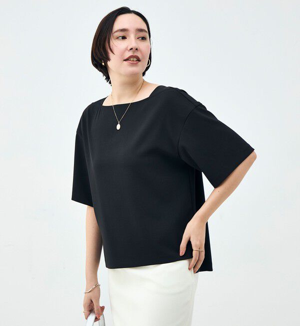 NOLLEY'S「《セットアップ対応》ウォッシャブルイージーツイルTブラウス」|シャツ・ブラウス|ブラック