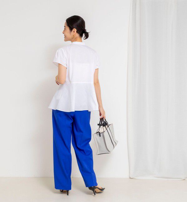 NOLLEY'S「ウォッシャブル前立プリーツペプラムブラウス」|シャツ・ブラウス|