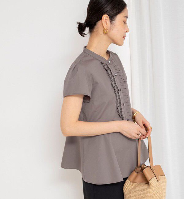 NOLLEY'S「ウォッシャブル前立プリーツペプラムブラウス」|シャツ・ブラウス|