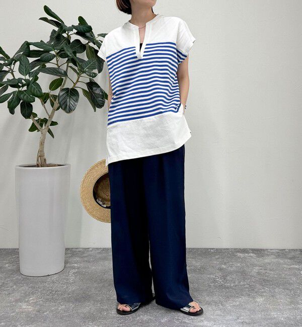 fredy emue「スキッパーフレンチボーダープルオーバーカットソー」|Tシャツ・カットソー|