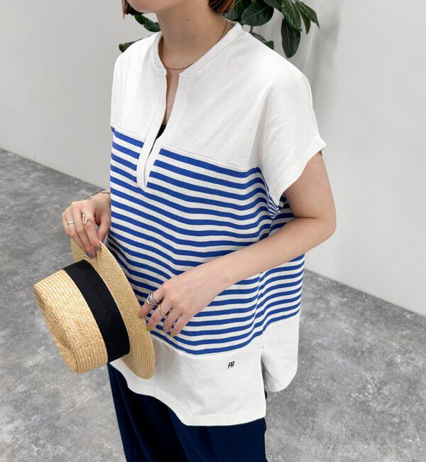 fredy emue「スキッパーフレンチボーダープルオーバーカットソー」|Tシャツ・カットソー|