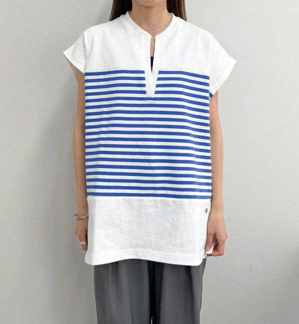 fredy emue「スキッパーフレンチボーダープルオーバーカットソー」|Tシャツ・カットソー|