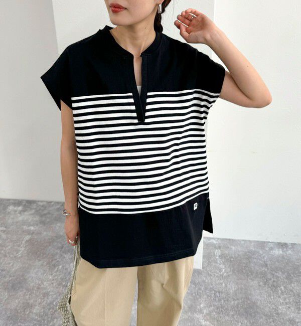 fredy emue「スキッパーフレンチボーダープルオーバーカットソー」|Tシャツ・カットソー|