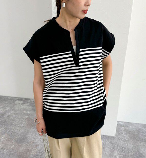 fredy emue「スキッパーフレンチボーダープルオーバーカットソー」|Tシャツ・カットソー|