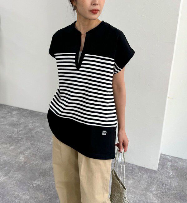 fredy emue「スキッパーフレンチボーダープルオーバーカットソー」|Tシャツ・カットソー|