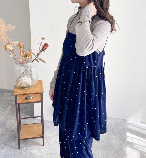 fredy emue「《セットアップ対応》ベロアドット刺繍キャミブラウス」|キャミソール|