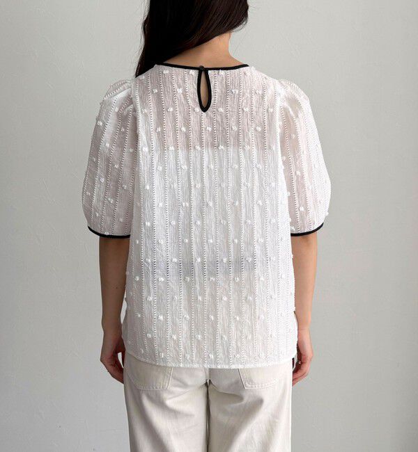 fredy emue「シアージャガードパイピング半袖ブラウス」|シャツ・ブラウス|