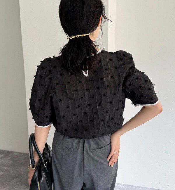 fredy emue「シアージャガードパイピング半袖ブラウス」|シャツ・ブラウス|