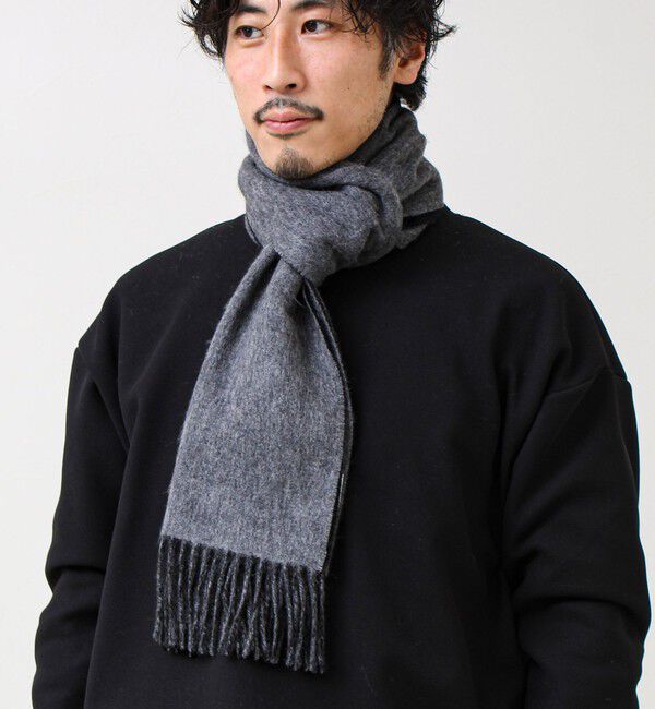 GLOSTER「【カシミヤブレンド】ウールリバーシブルソリッドマフラー」|マフラー|